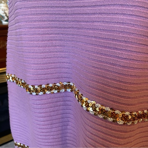 JM Collection • Lavender & Gold Sequin Stripe Sweater • Plus Size 3X NWT - Picture 3 of 7